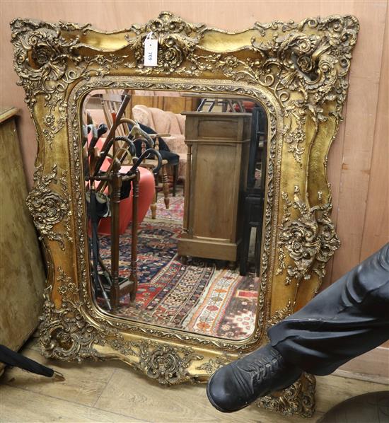 A reproduction Victorian style gilt framed wall mirror 102 x 125cm